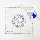 Blue and White Ski Round Kit - KC Needlepoint