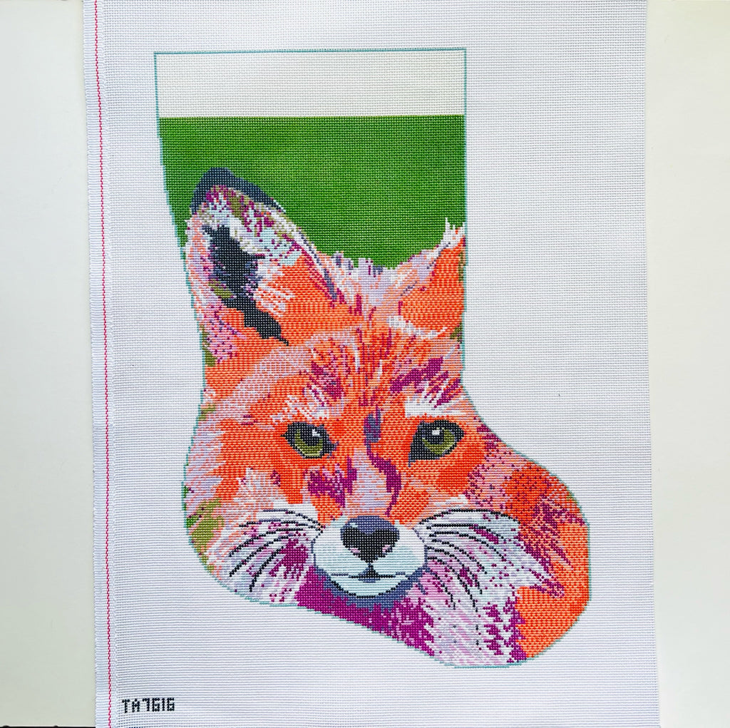 Large Fox Stocking Canvas - KC Needlepoint