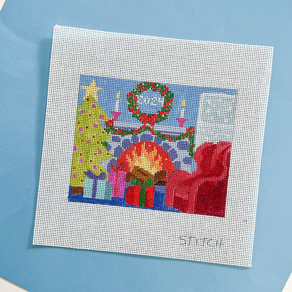 2024 Christmas by the Fire Canvas - KC Needlepoint