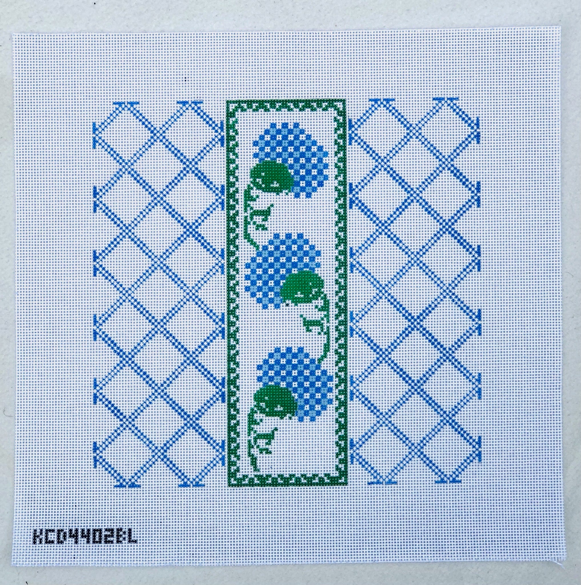Gingham Blooms Canvas - KC Needlepoint