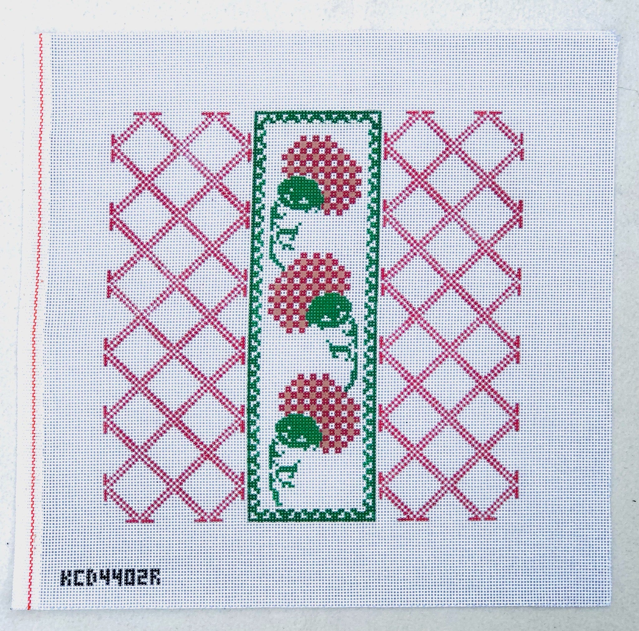 Gingham Blooms Canvas - KC Needlepoint
