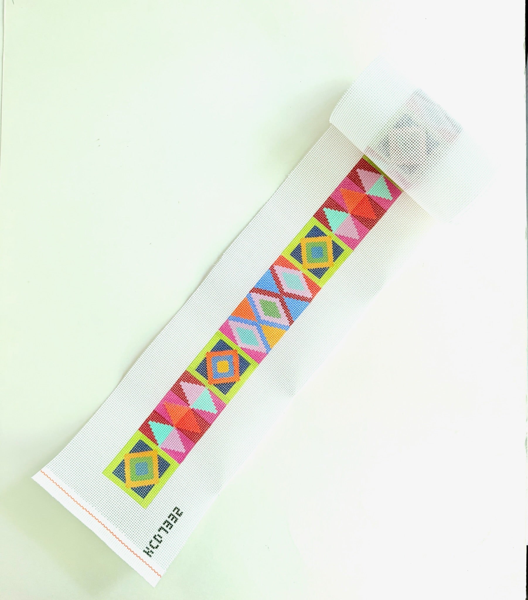 Colorful Geometric Strap Canvas - KC Needlepoint