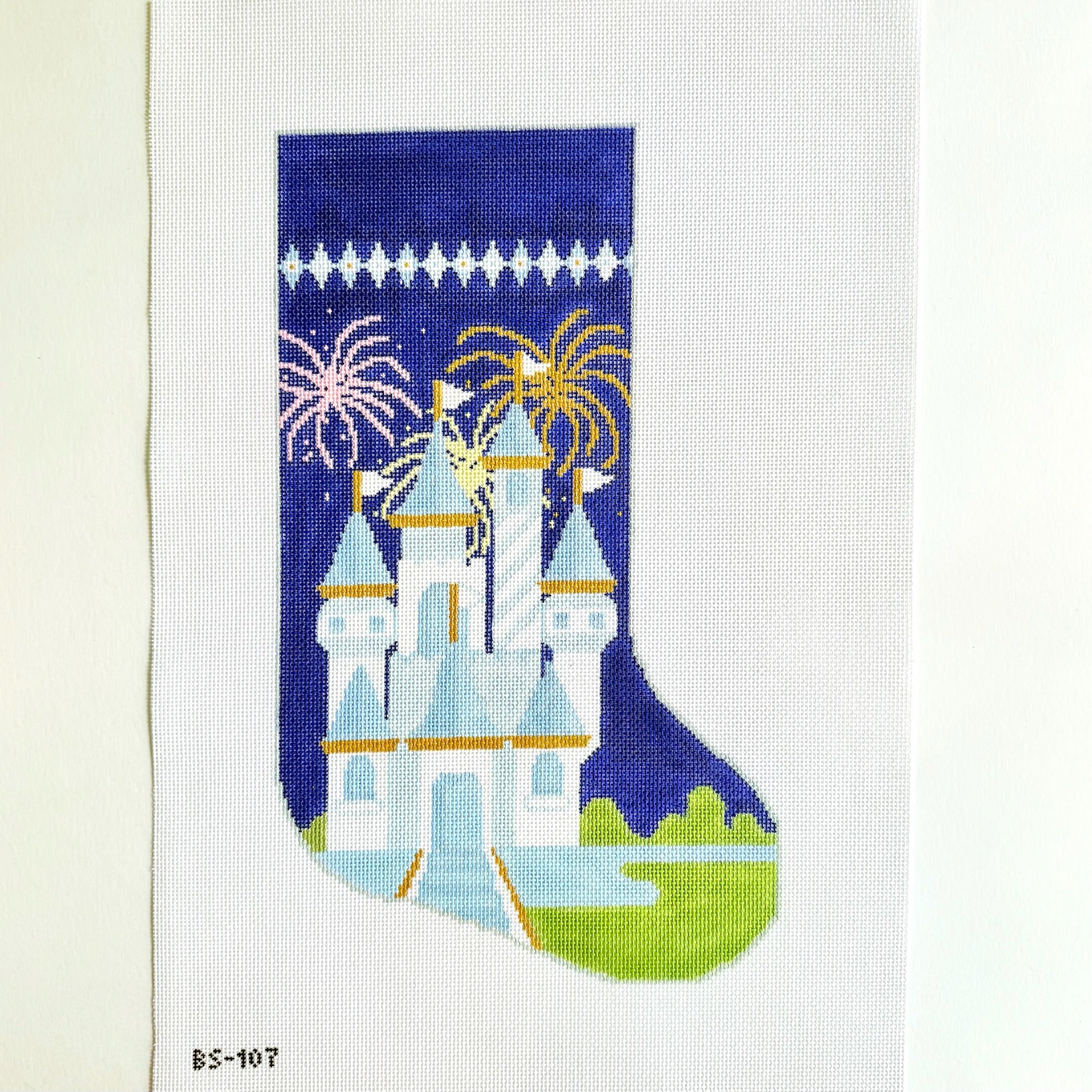 Celebration Castle Stocking Needlepoint Canvas - KC Needlepoint
