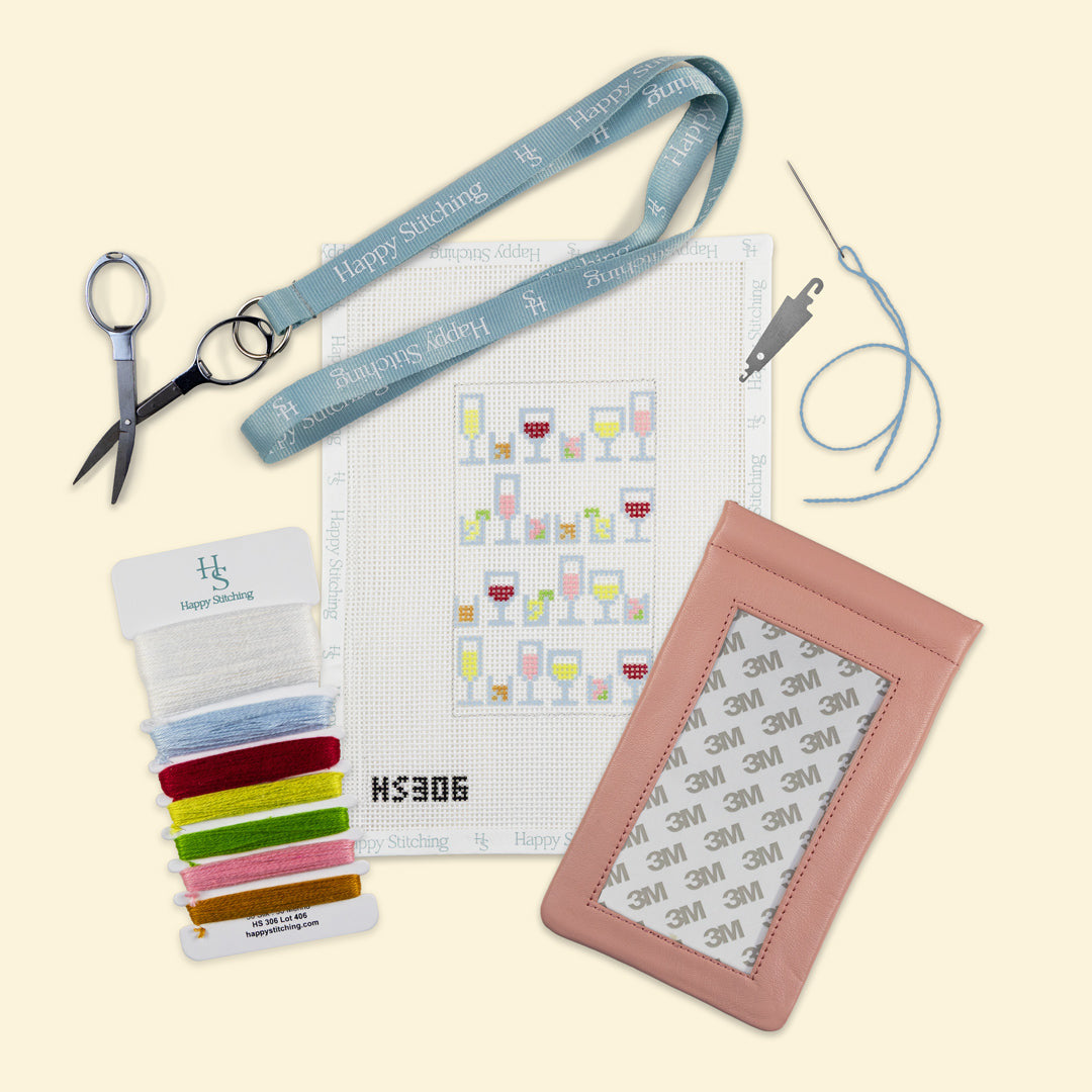 Cocktail Celebration Eyeglass Case Kit - KC Needlepoint