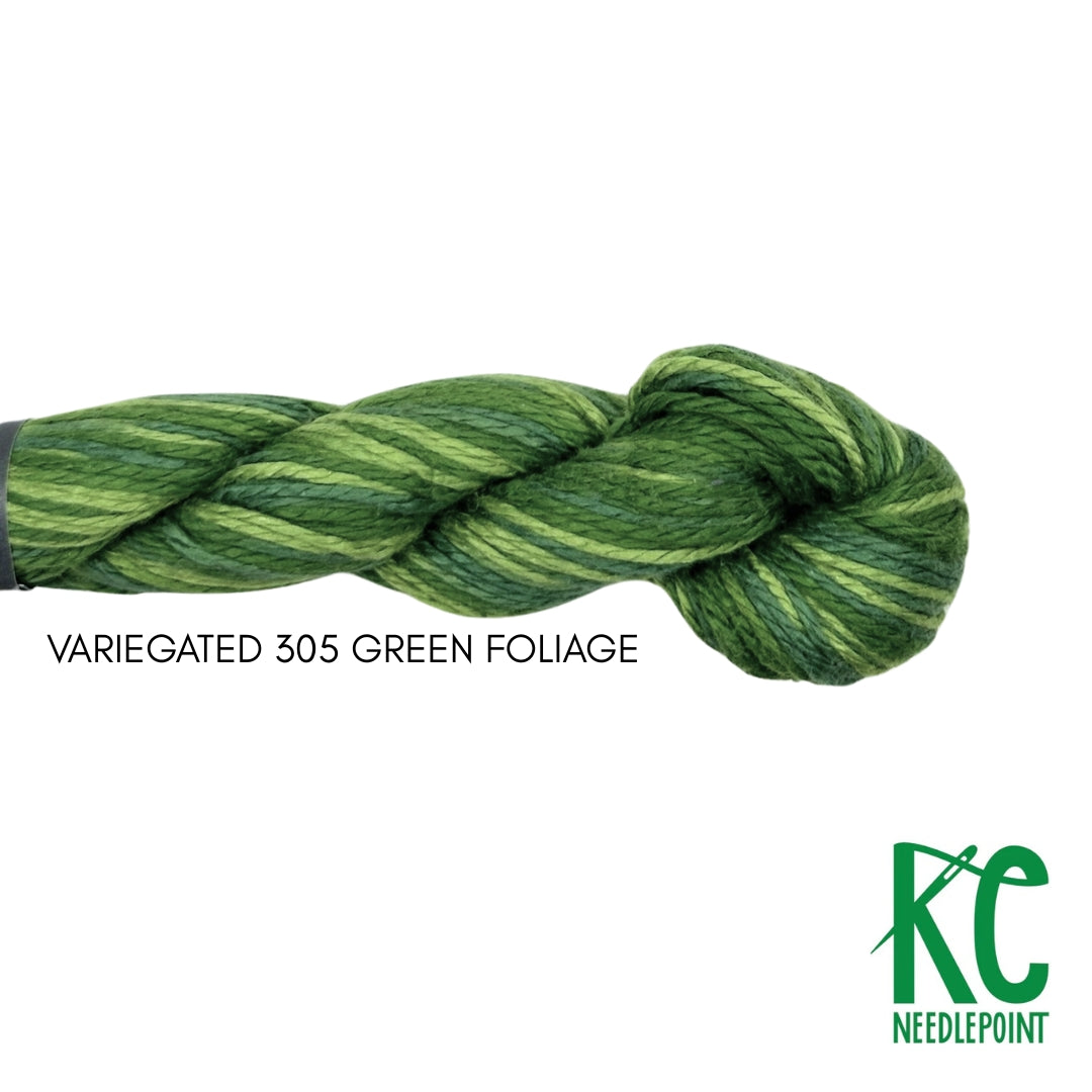 Pepper Pot Silk Variegated Skein 305 Green Foliage - KC Needlepoint