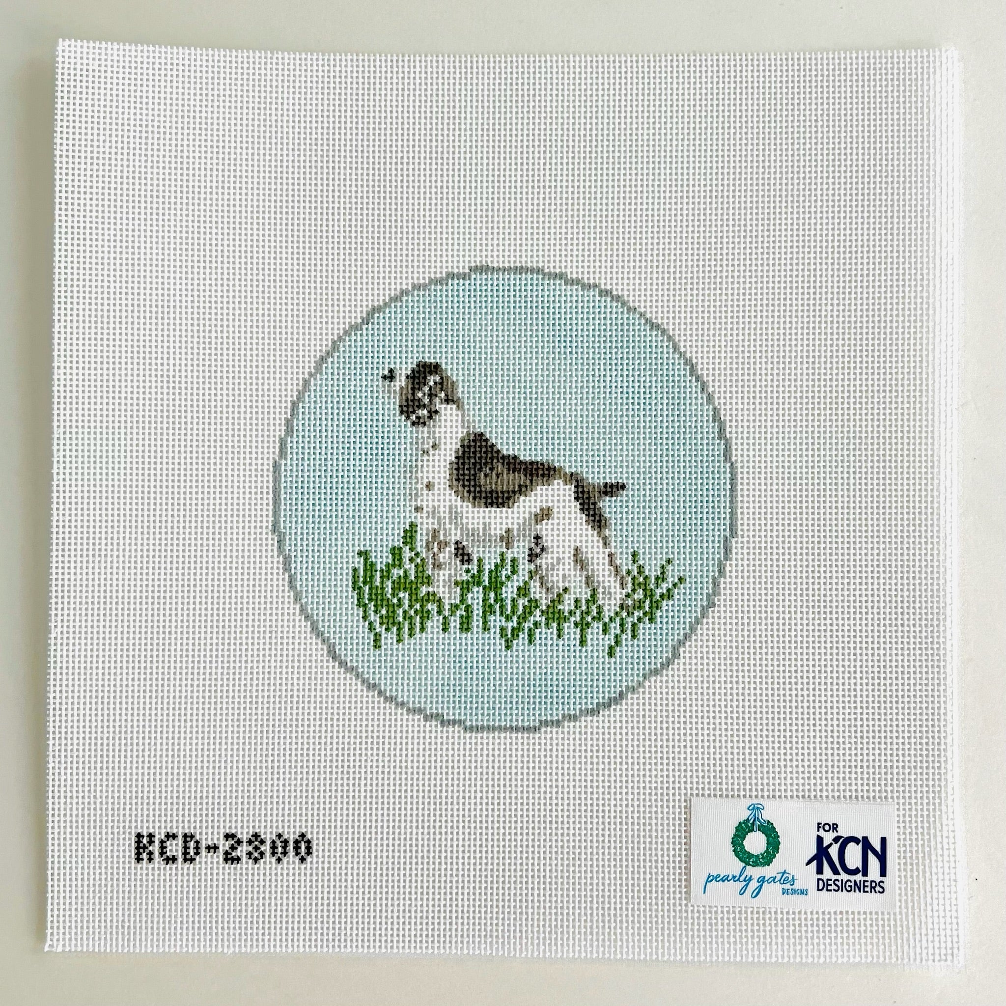 Hunting Spaniel Round Canvas - KC Needlepoint