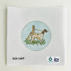Hunting Pointer Round Canvas - KC Needlepoint