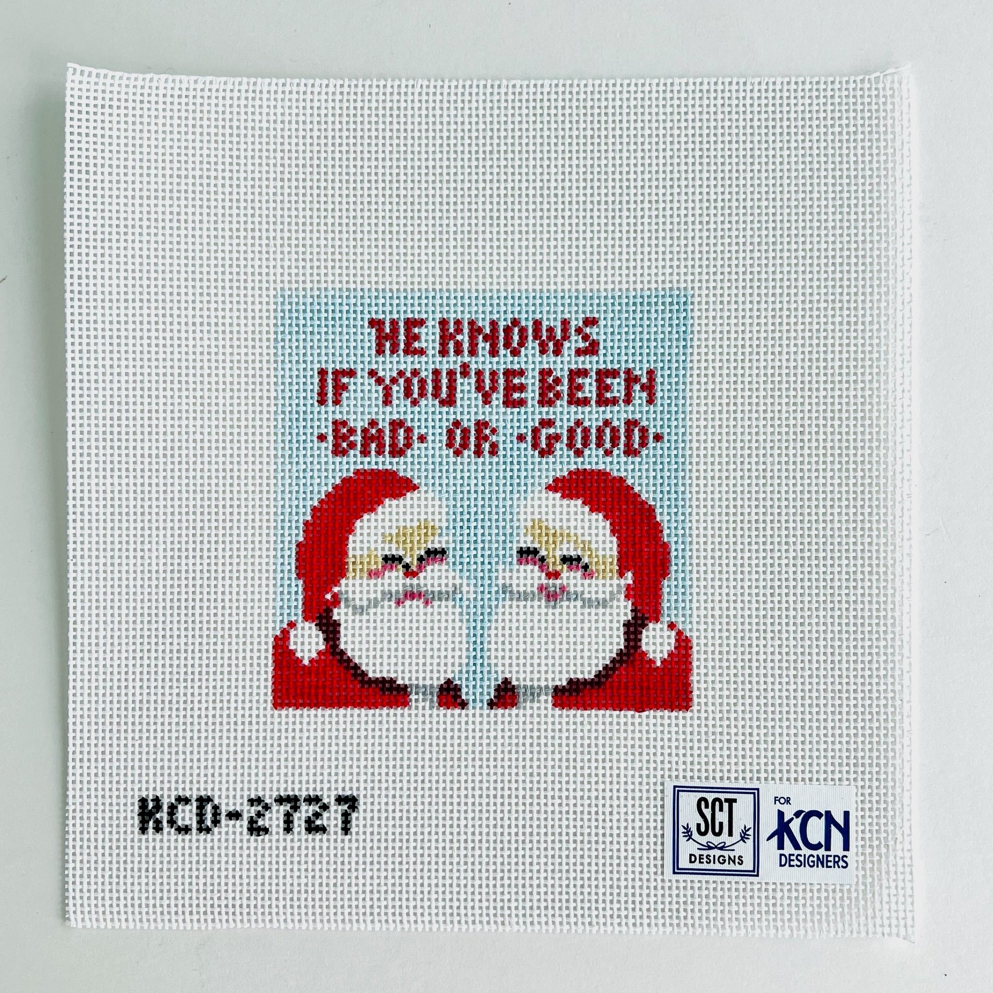 He Knows If You've Been Bad Canvas - KC Needlepoint