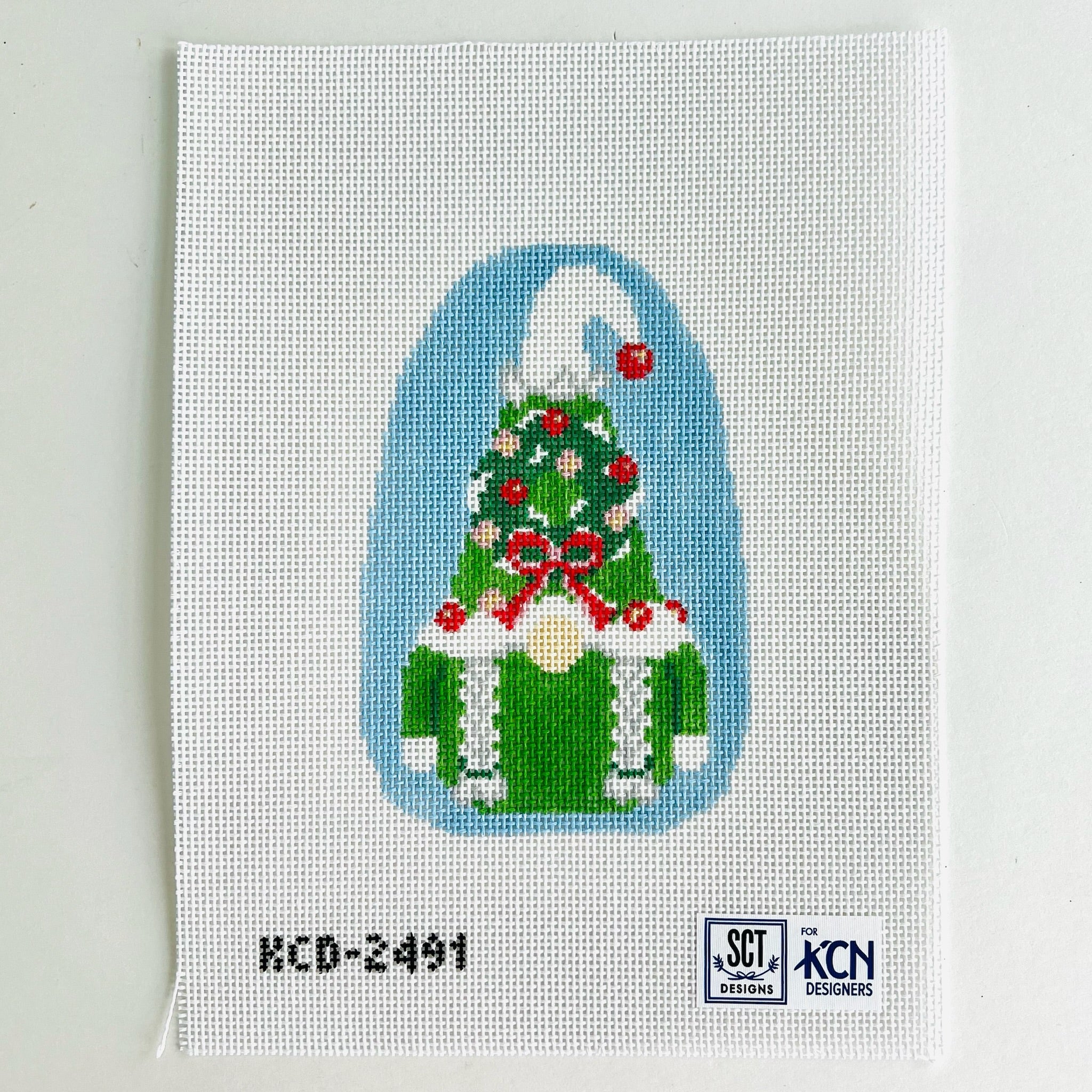 Mrs. Wreath Gnome Canvas - KC Needlepoint