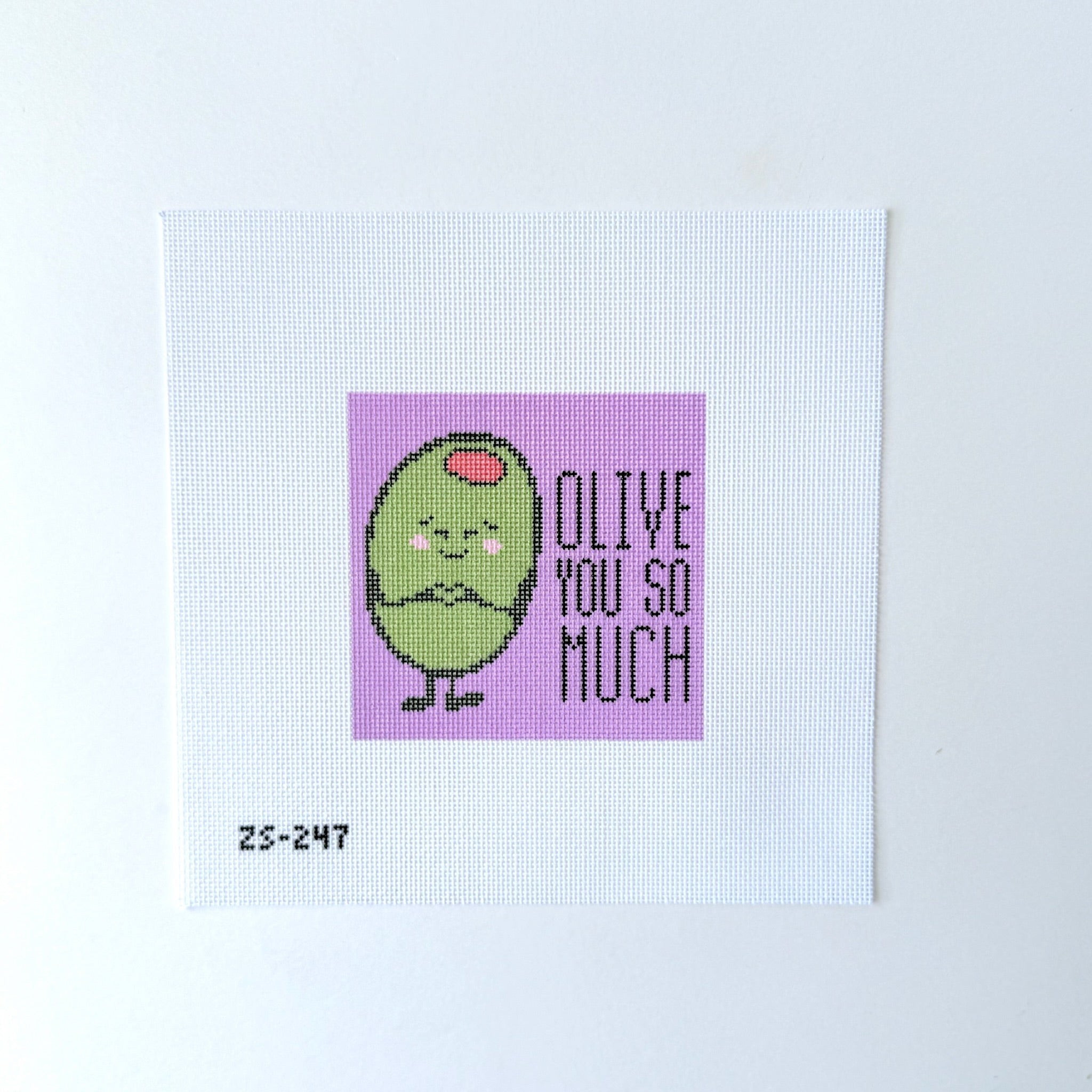 Olive You So Much Needlepoint Canvas - KC Needlepoint