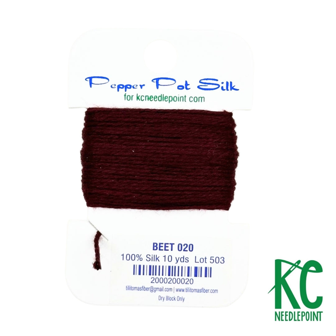 Pepper Pot Silk Card 020 Beet - KC Needlepoint