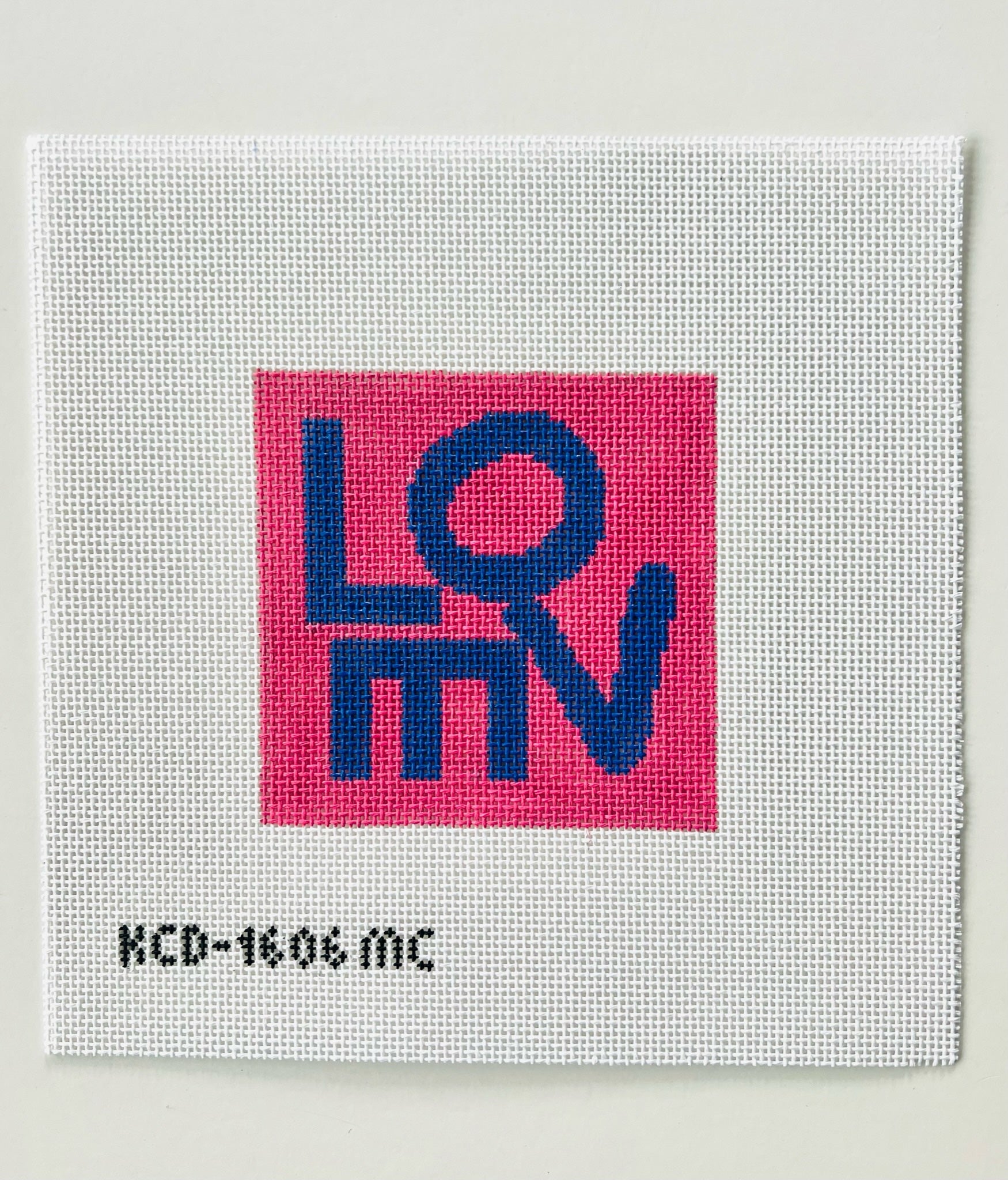 Lovevolve Pink and Navy Square Canvas - KC Needlepoint