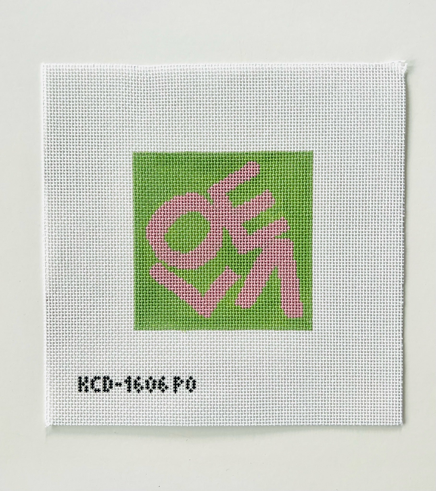 Lovevolve Pink and Green Square Canvas - KC Needlepoint