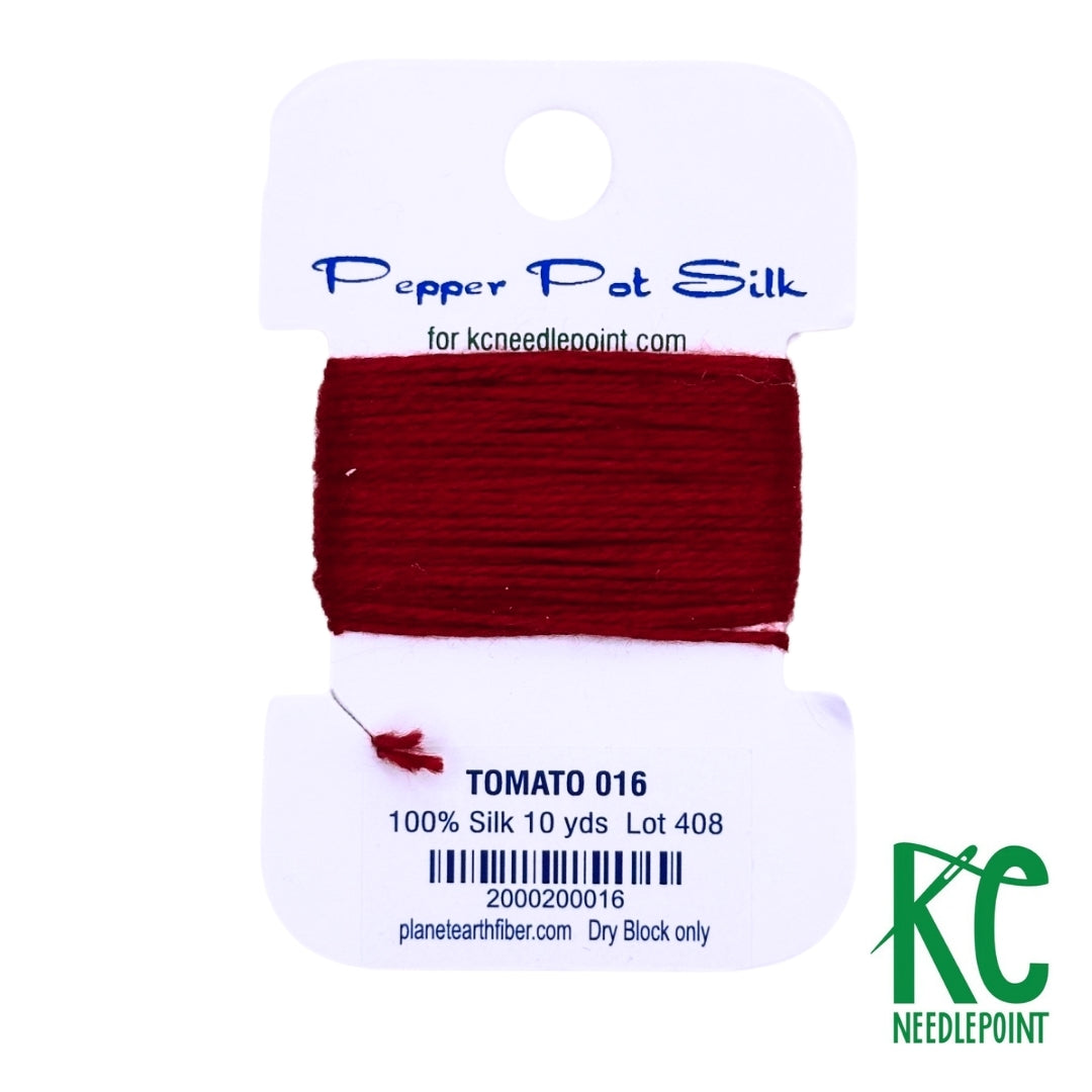 Pepper Pot Silk Card 016 Tomato - KC Needlepoint