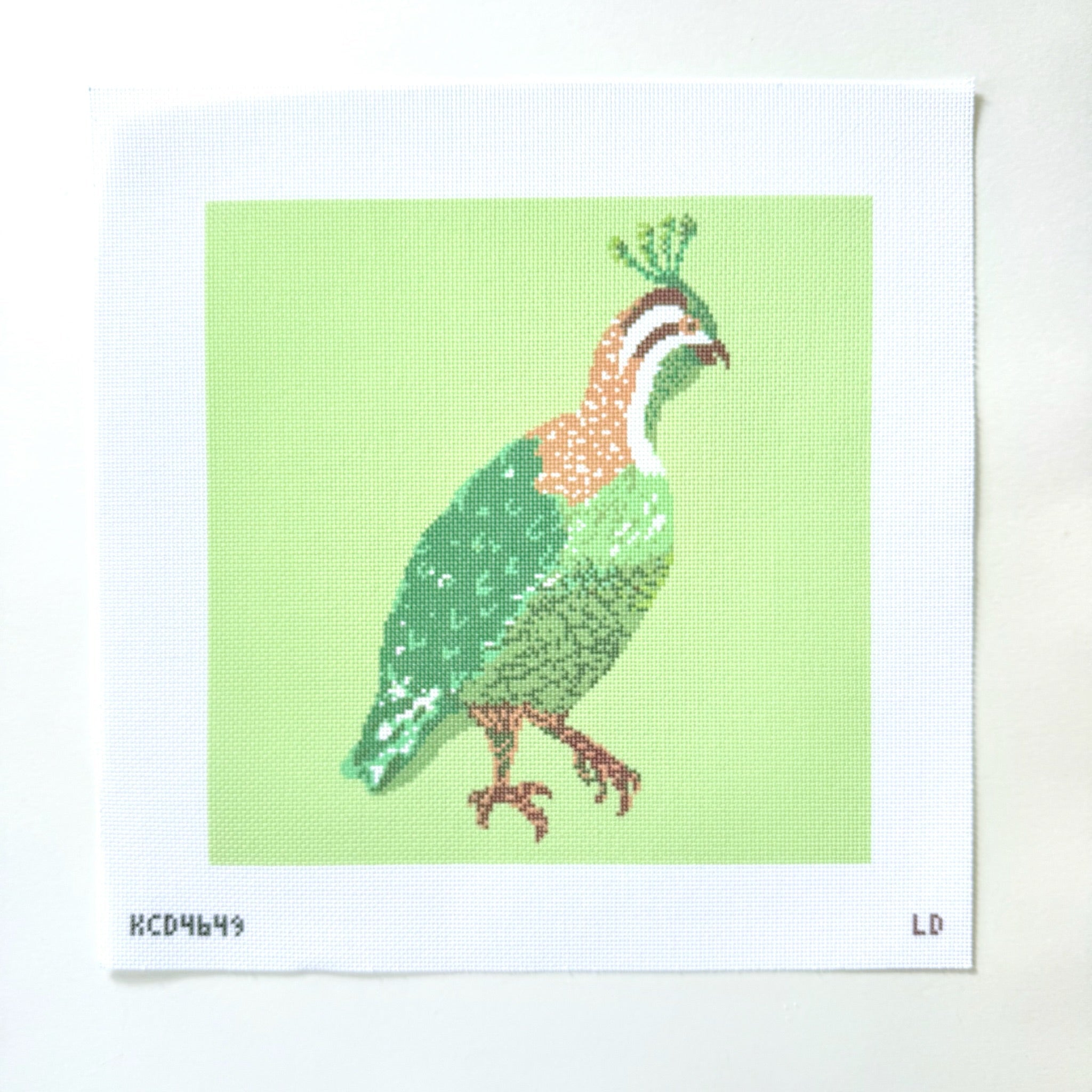 Green Quail Needlepoint Canvas - KC Needlepoint