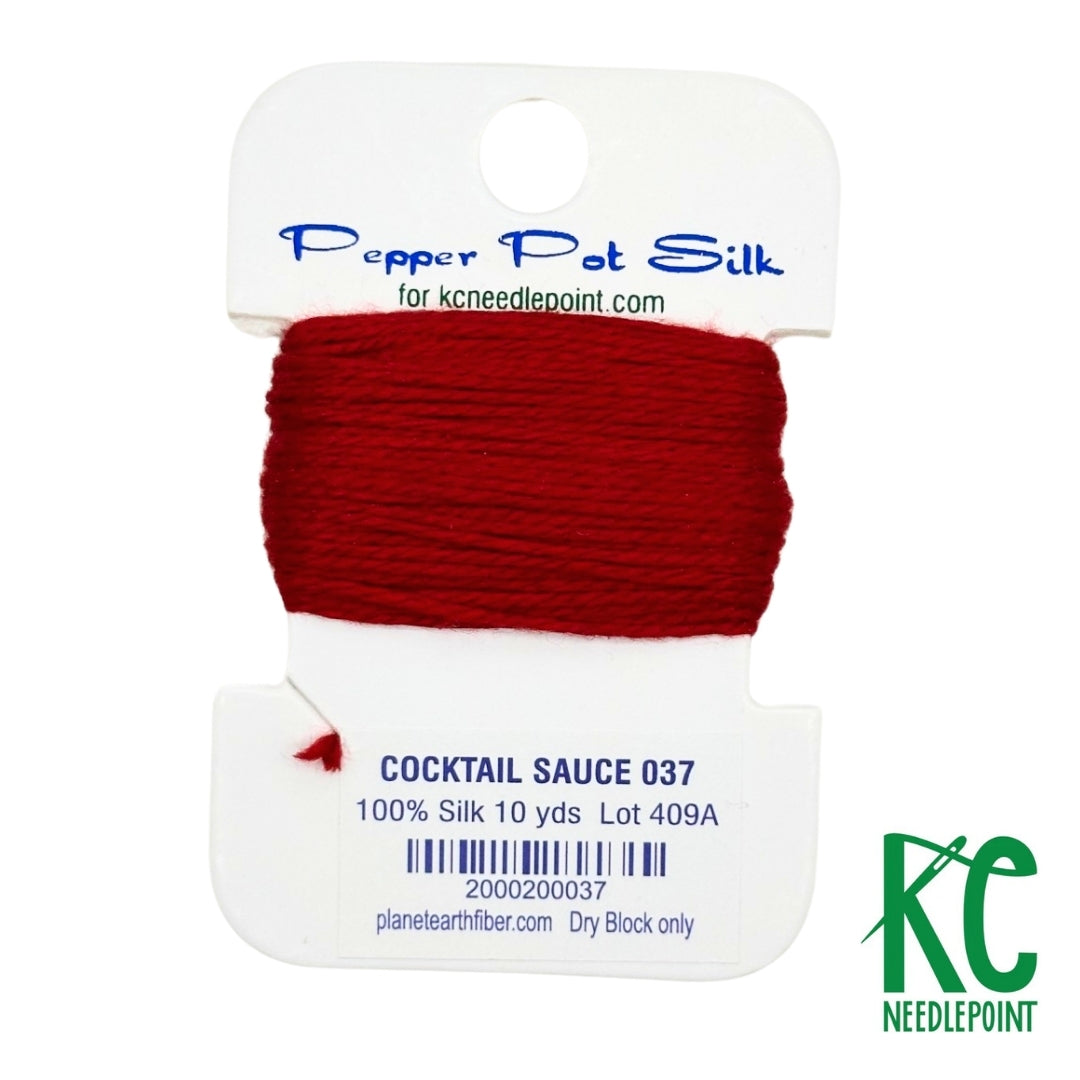 Pepper Pot Silk Card 037 Cocktail Sauce - KC Needlepoint