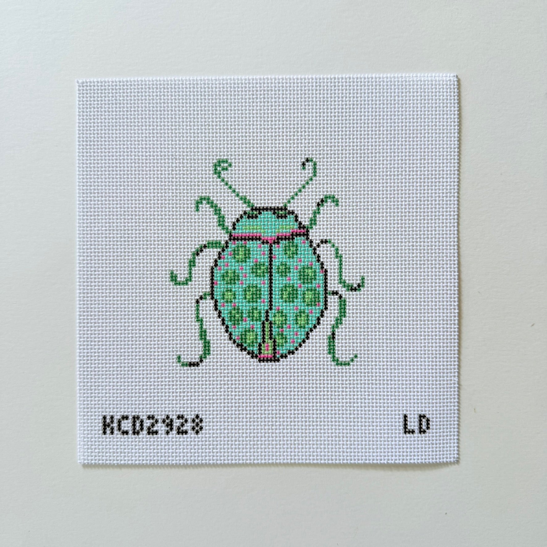 Turquoise Bug Needlepoint Canvas - KC Needlepoint