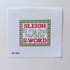 Sleigh S Word Needlepoint Canvas - KC Needlepoint