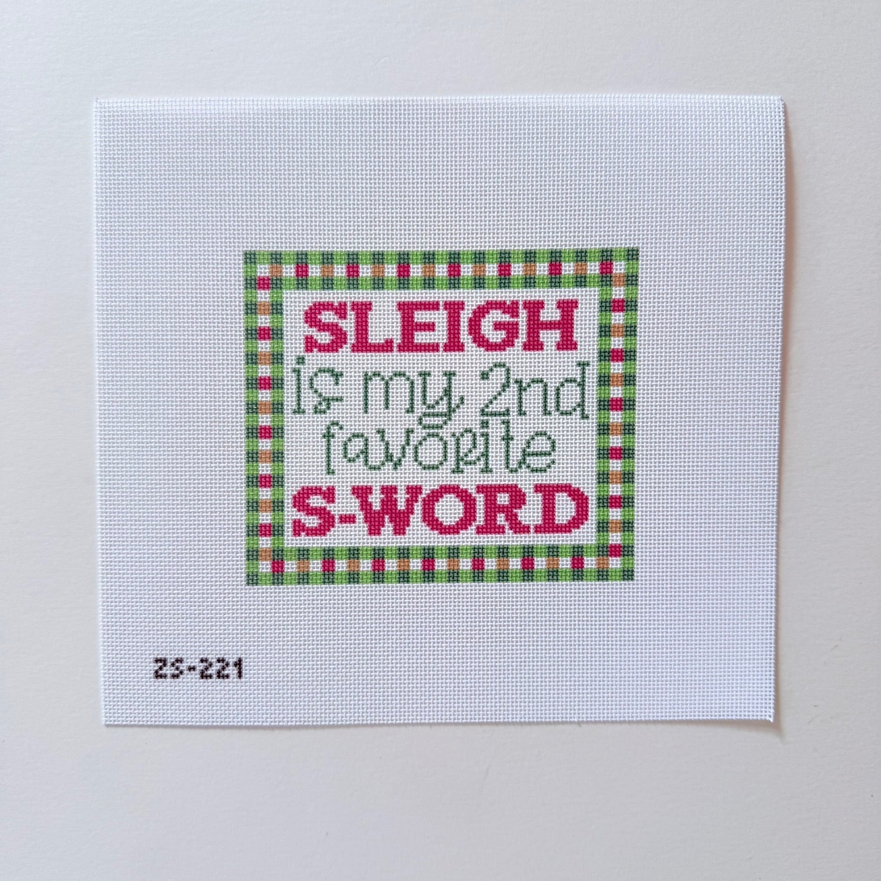 Sleigh S Word Needlepoint Canvas - KC Needlepoint