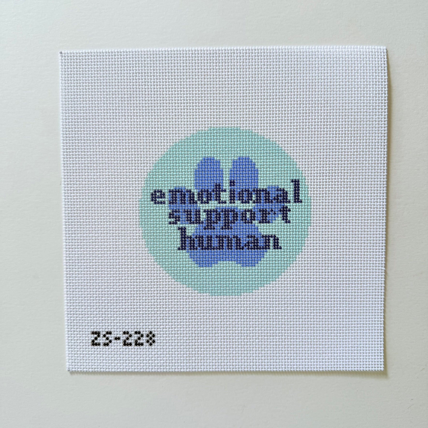 Emotional Support Human Round Needlepoint Canvas - KC Needlepoint