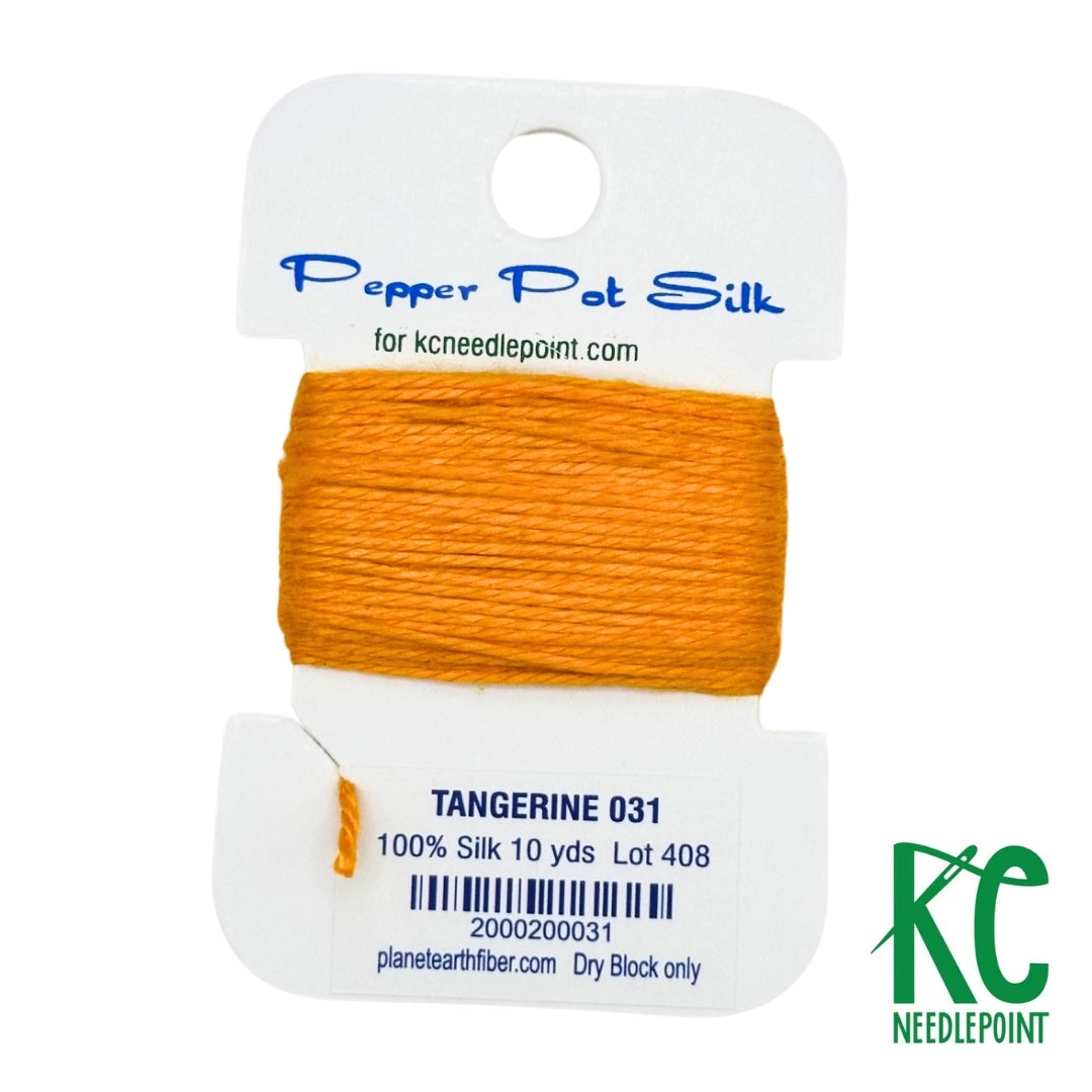 Pepper Pot Silk Card 031 Tangerine - KC Needlepoint