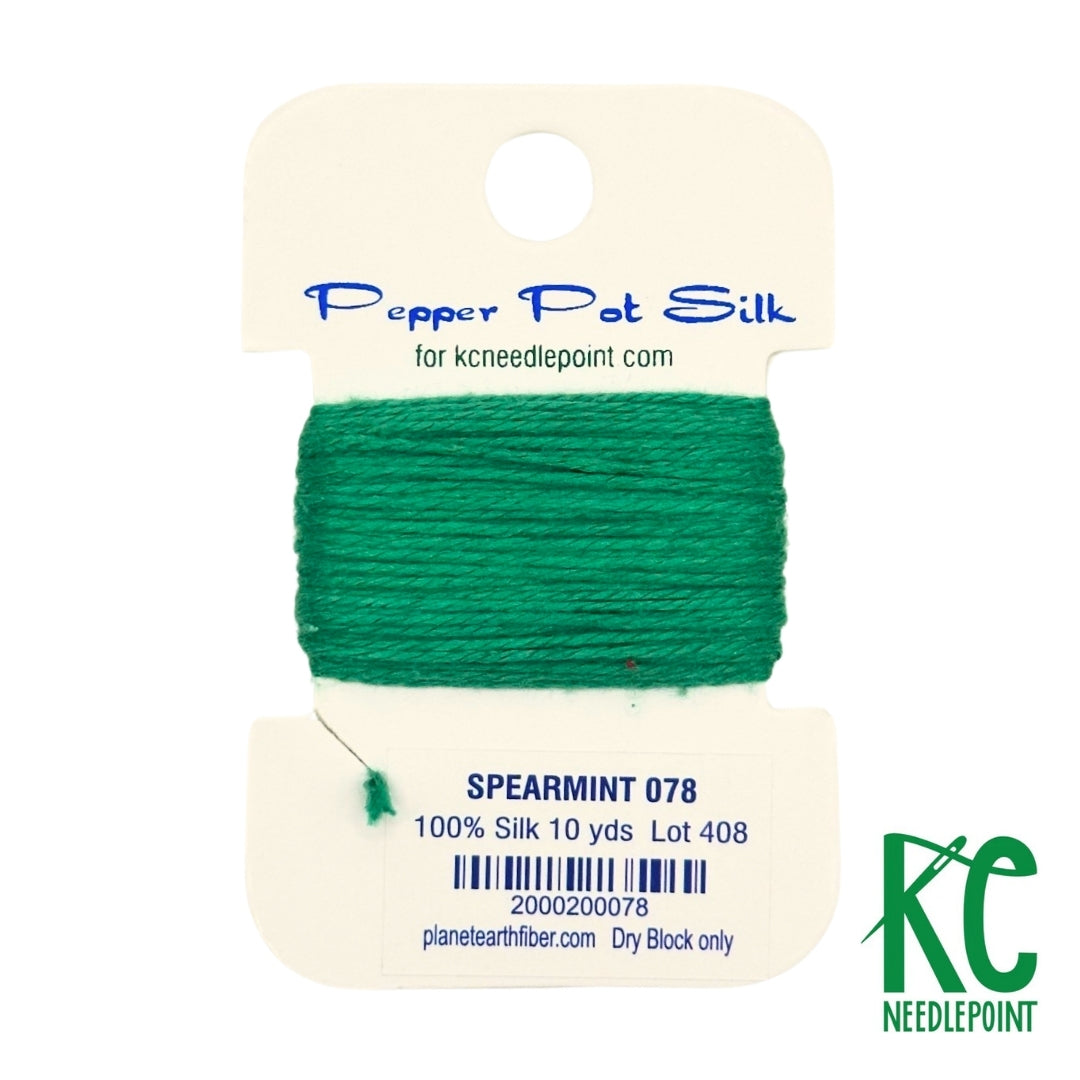 Pepper Pot Silk Card 078 Spearmint - KC Needlepoint