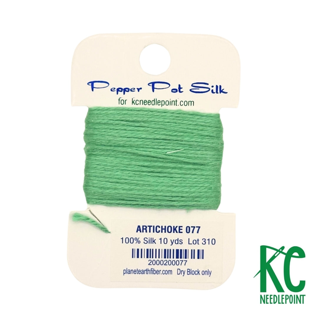 Pepper Pot Silk Card 077 Artichoke - KC Needlepoint