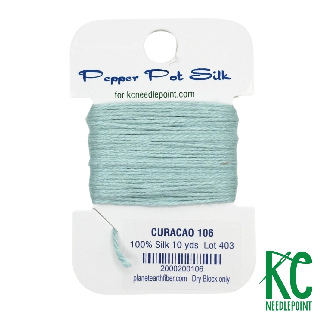 Pepper Pot Silk Card 106 Curacao - KC Needlepoint