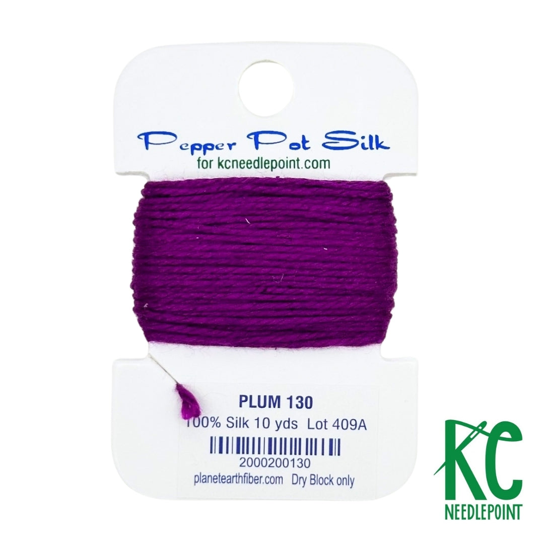 Pepper Pot Silk Card 130 Plum - KC Needlepoint