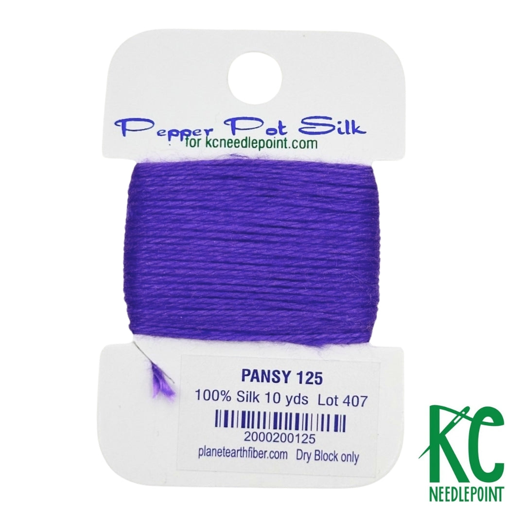 Pepper Pot Silk Card 125 Pansy - KC Needlepoint