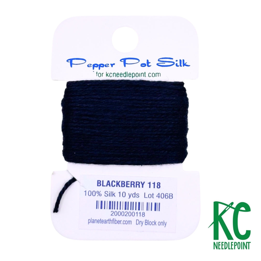 Pepper Pot Silk Card 118 Blackberry - KC Needlepoint