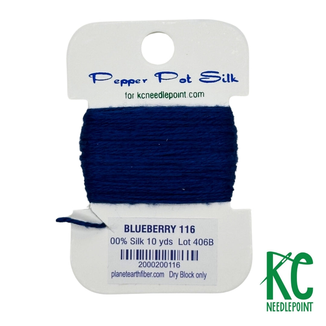 Pepper Pot Silk Card 116 Blueberry - KC Needlepoint