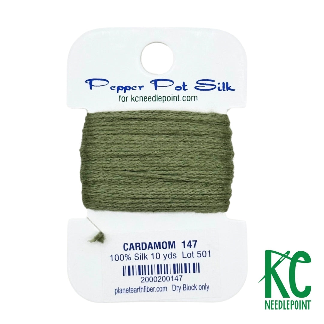 Pepper Pot Silk Card 147 Cardamom - KC Needlepoint