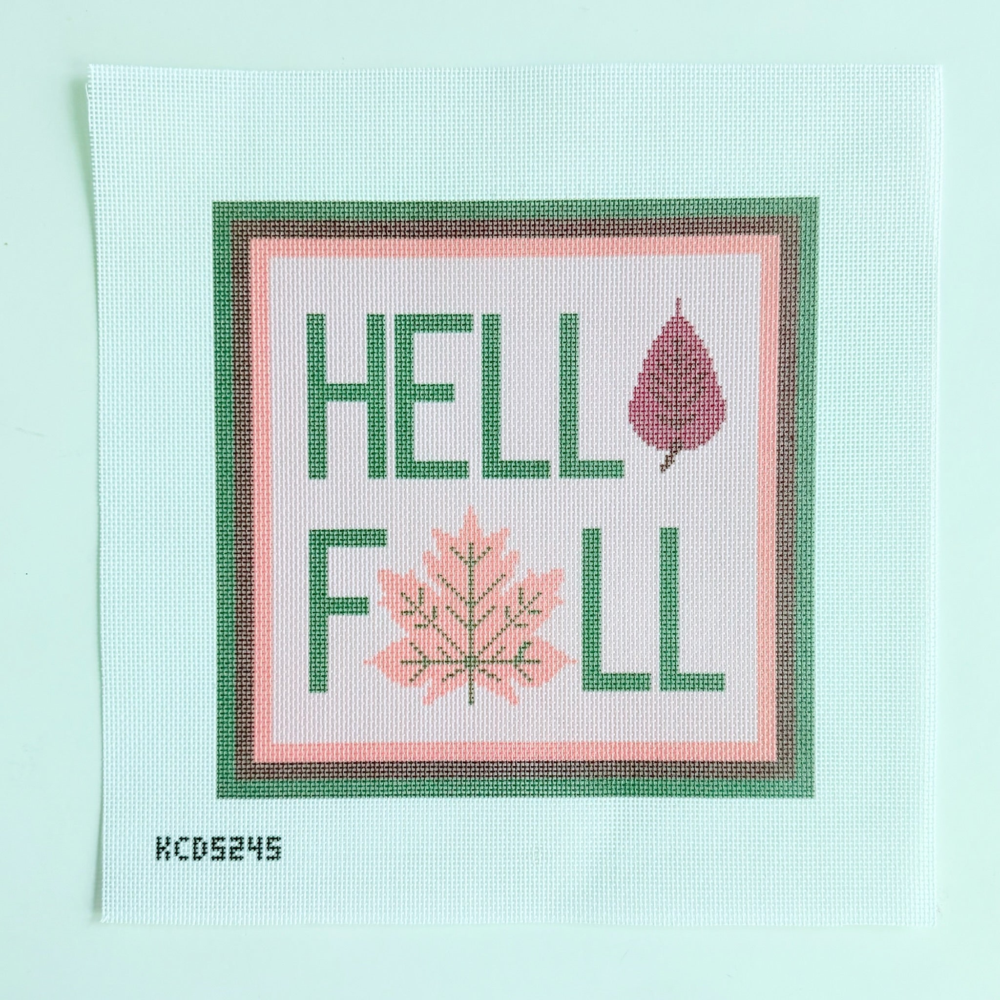 Hello Fall Needlepoint Canvas - KC Needlepoint