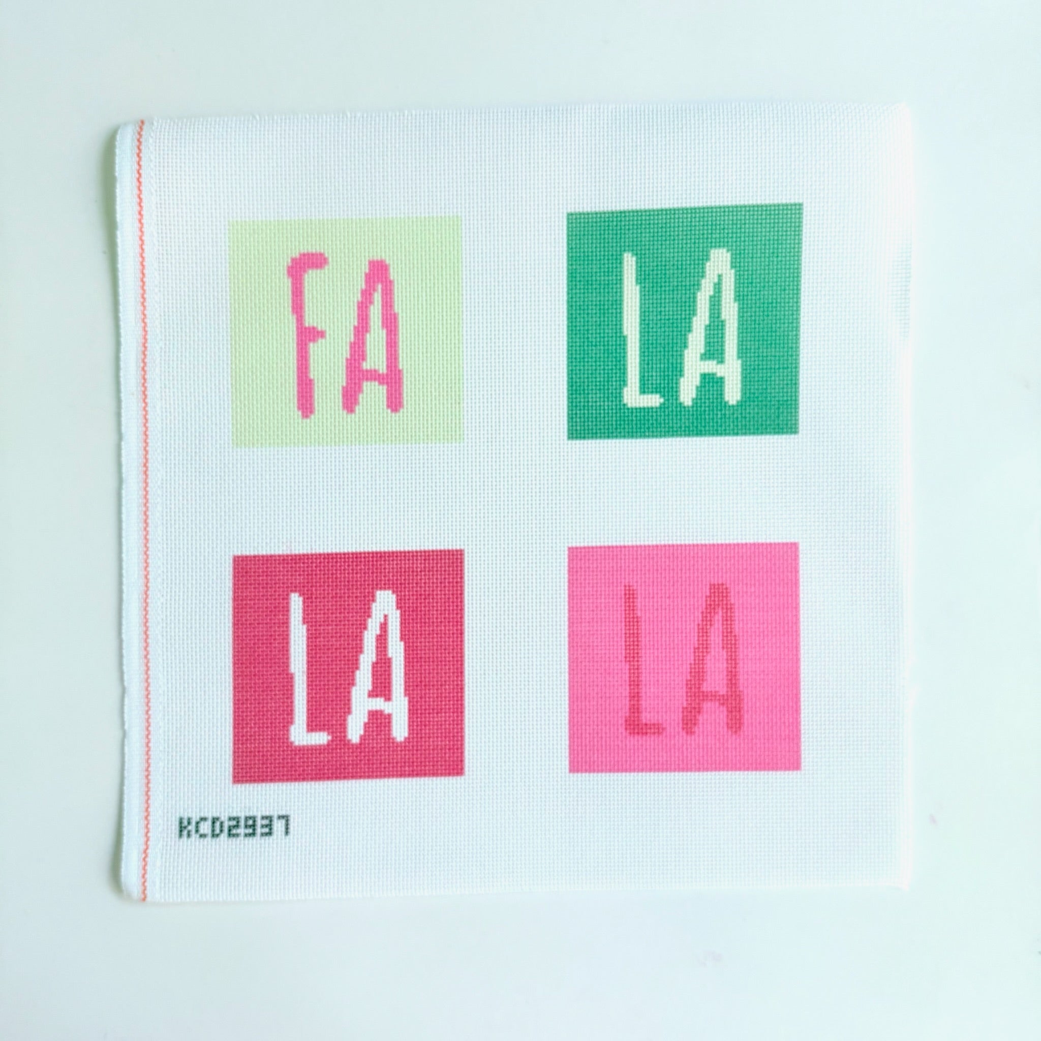 Fa La La Coasters Needlepoint Canvas - KC Needlepoint