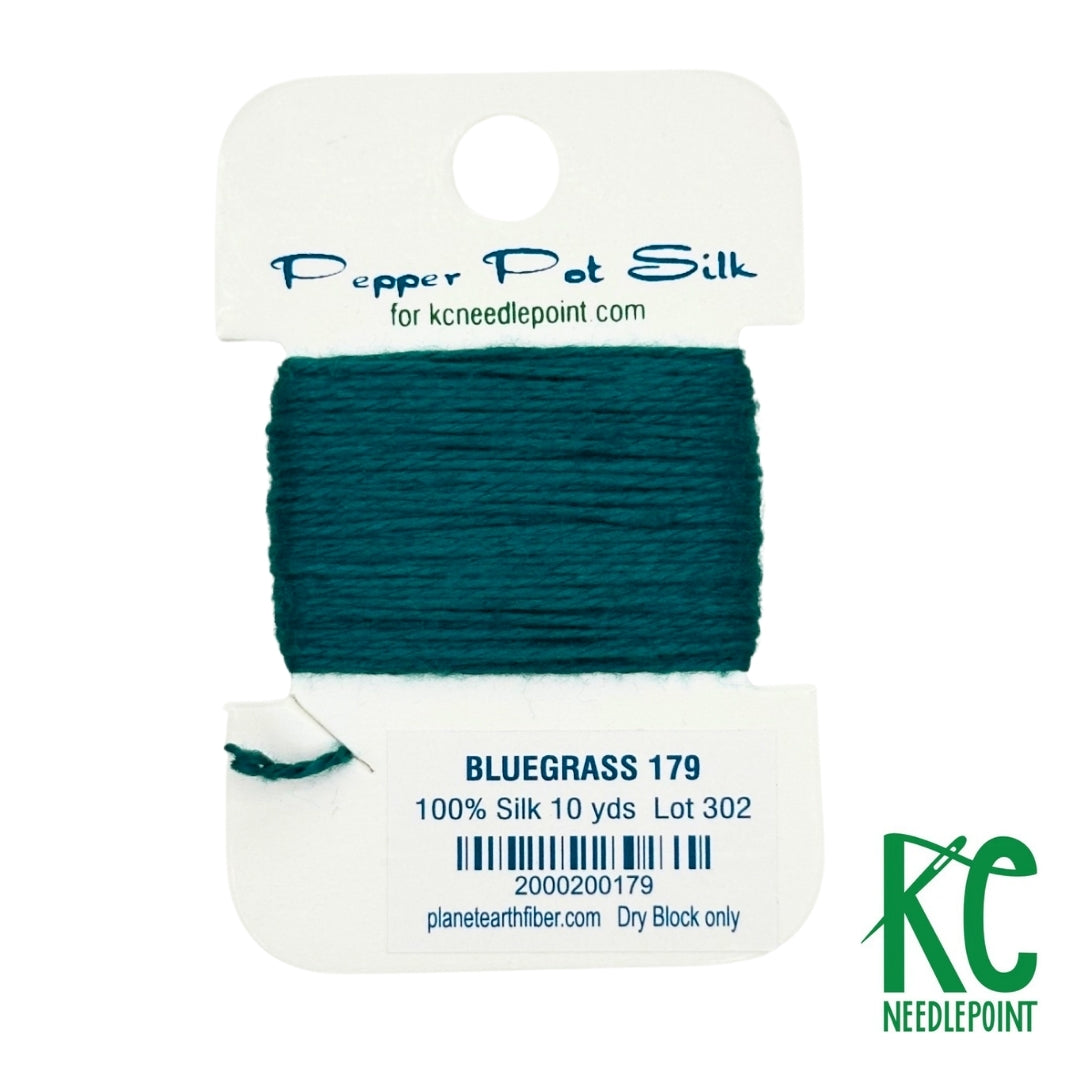 Pepper Pot Silk Card 179 Blue Grass - KC Needlepoint