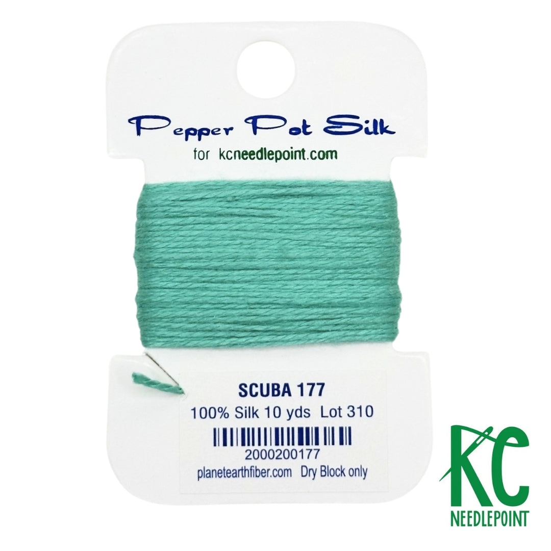 Pepper Pot Silk Card 177 Scuba - KC Needlepoint