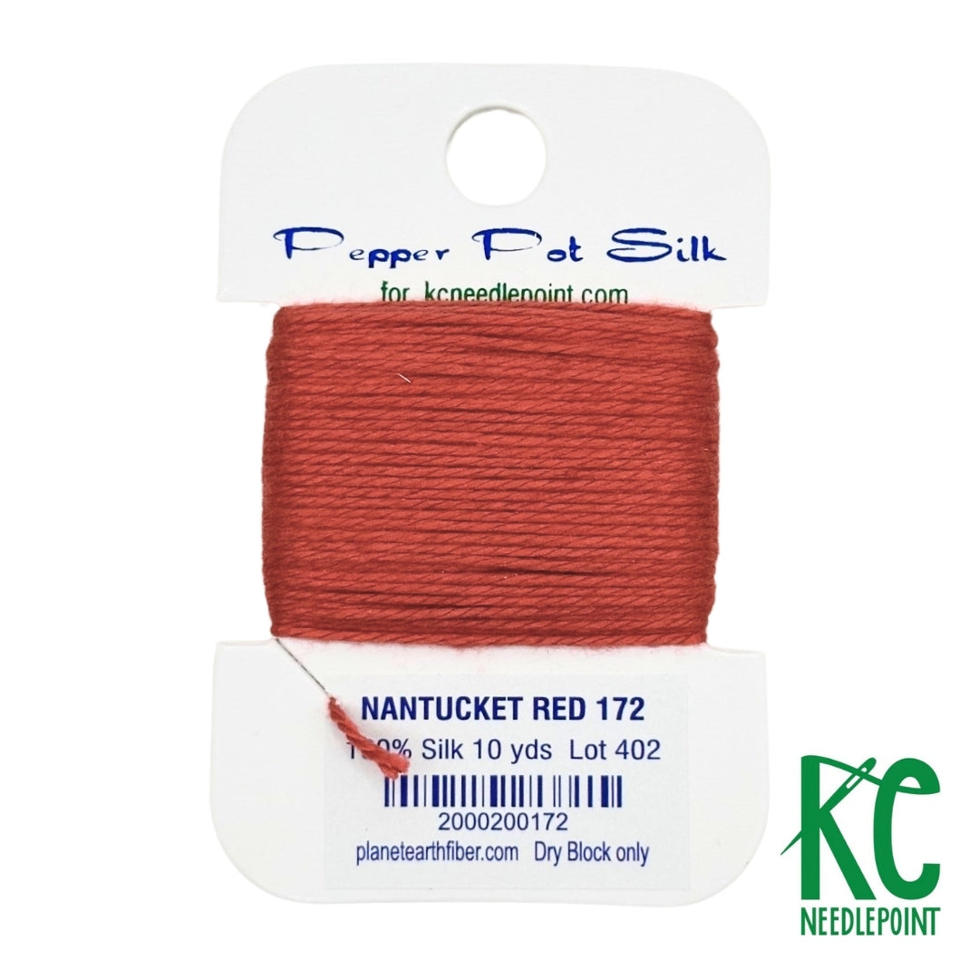 Pepper Pot Silk Card 172 Nantucket Red - KC Needlepoint