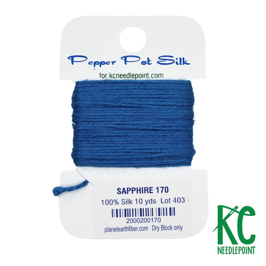 Pepper Pot Silk Card 170 Sapphire - KC Needlepoint