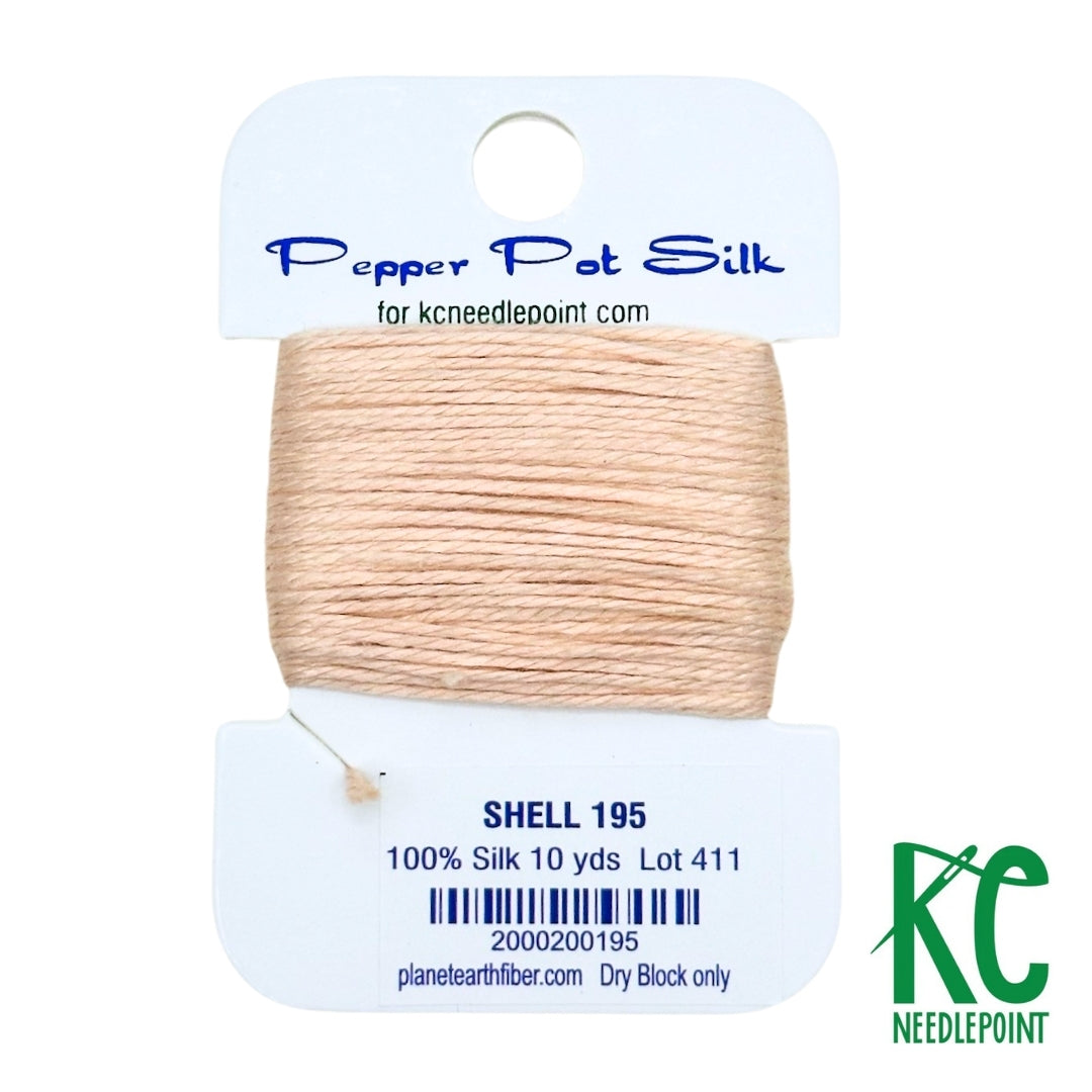Pepper Pot Silk Card 195 Shell - KC Needlepoint