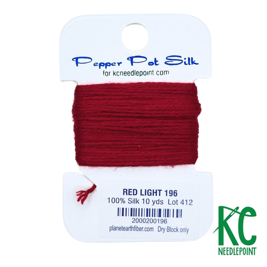 Pepper Pot Silk Card 196 Red Light - KC Needlepoint