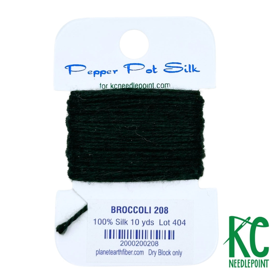 Pepper Pot Silk Card 208 Broccoli - KC Needlepoint