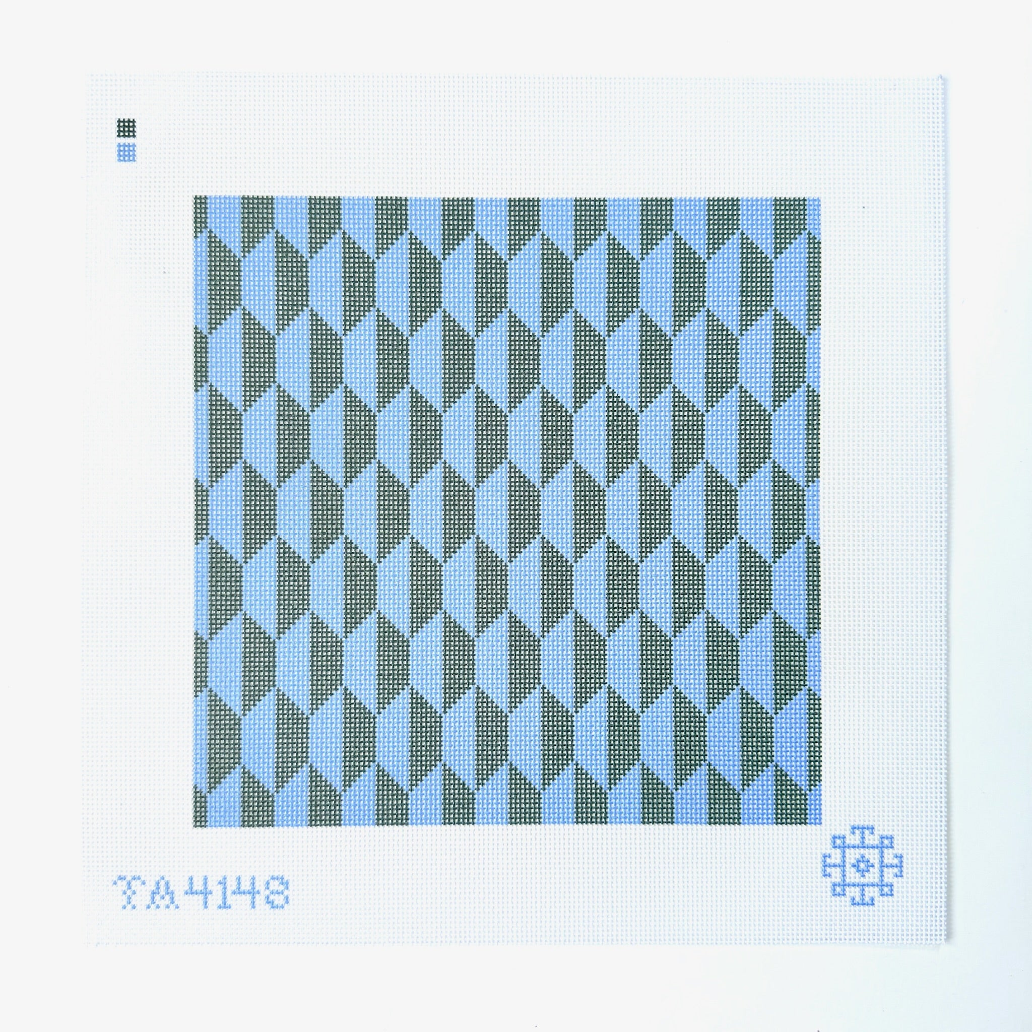 Hexagon - Blue/Green Needlepoint Canvas - KC Needlepoint