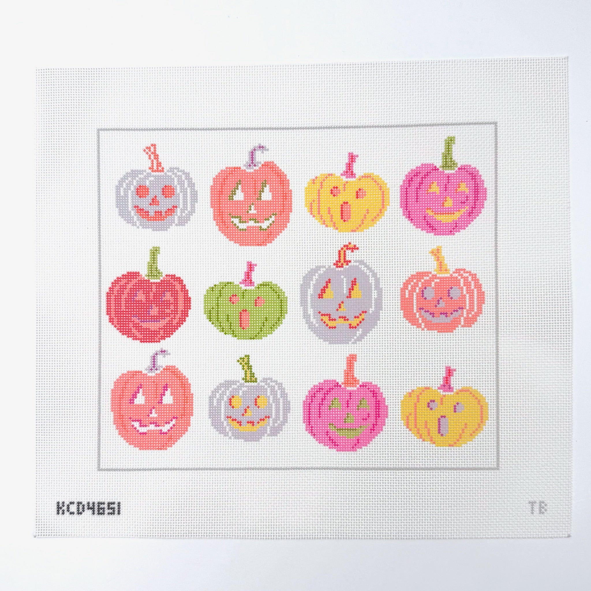 12 Pumpkins Needlepoint Canvas - KC Needlepoint