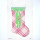 Pink Tartan Stocking Needlepoint Canvas - KC Needlepoint