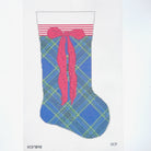 Navy Tartan Stocking Needlepoint Canvas - KC Needlepoint