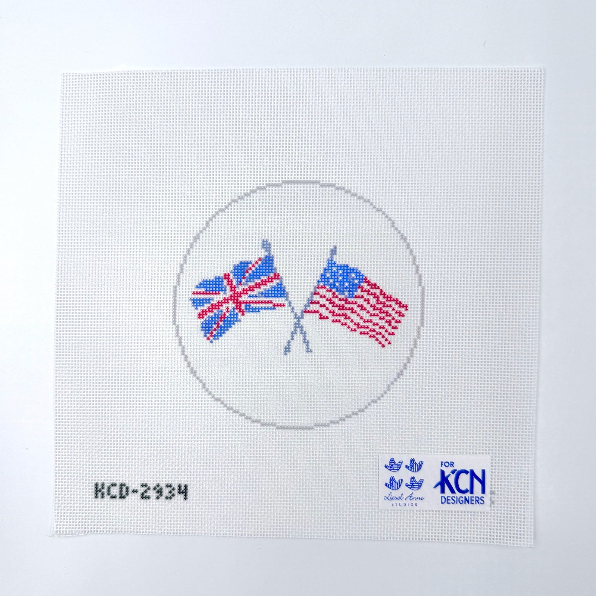 British/American Flag Needlepoint Canvas - KC Needlepoint