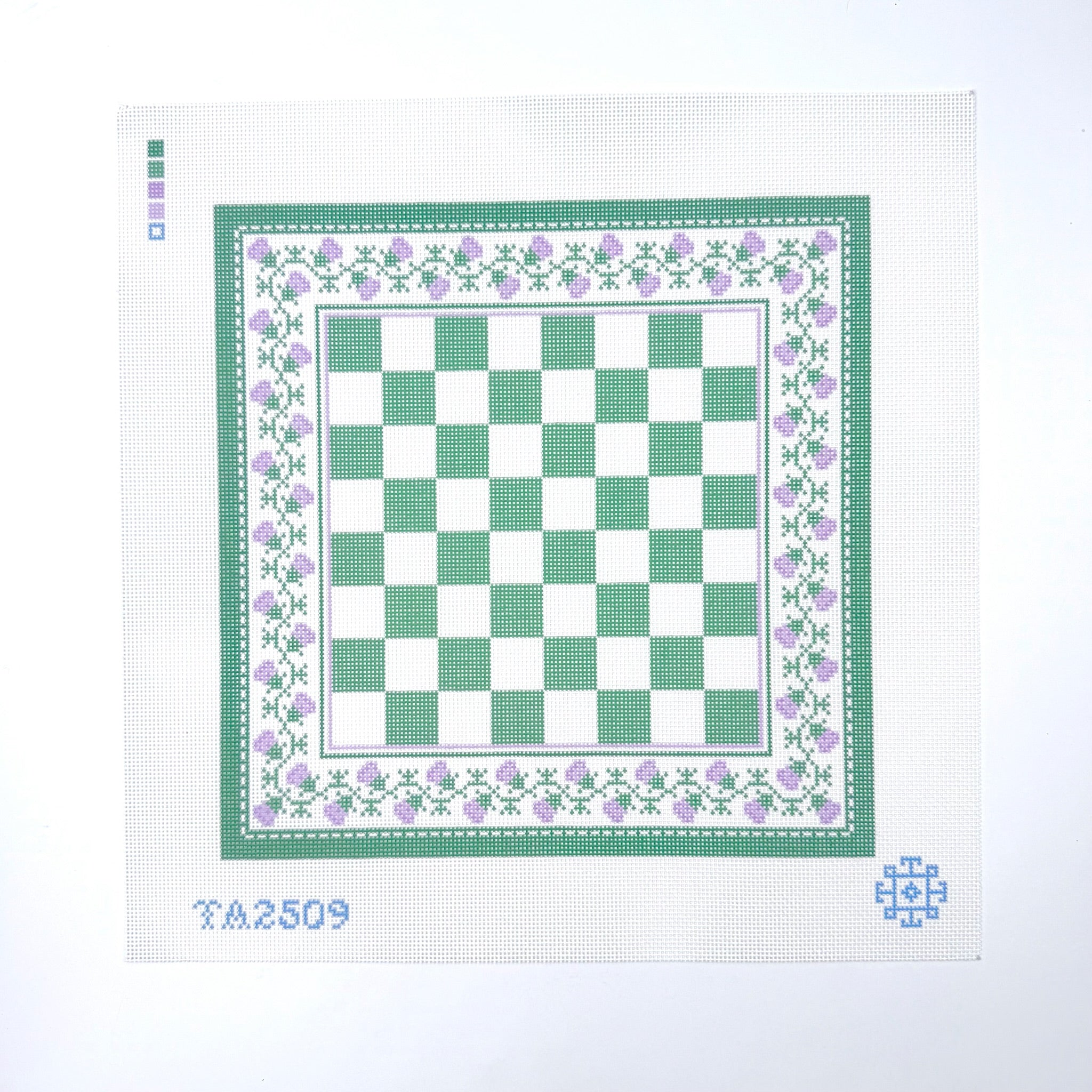 Thistle Chessboard Needlepoint Canvas - KC Needlepoint