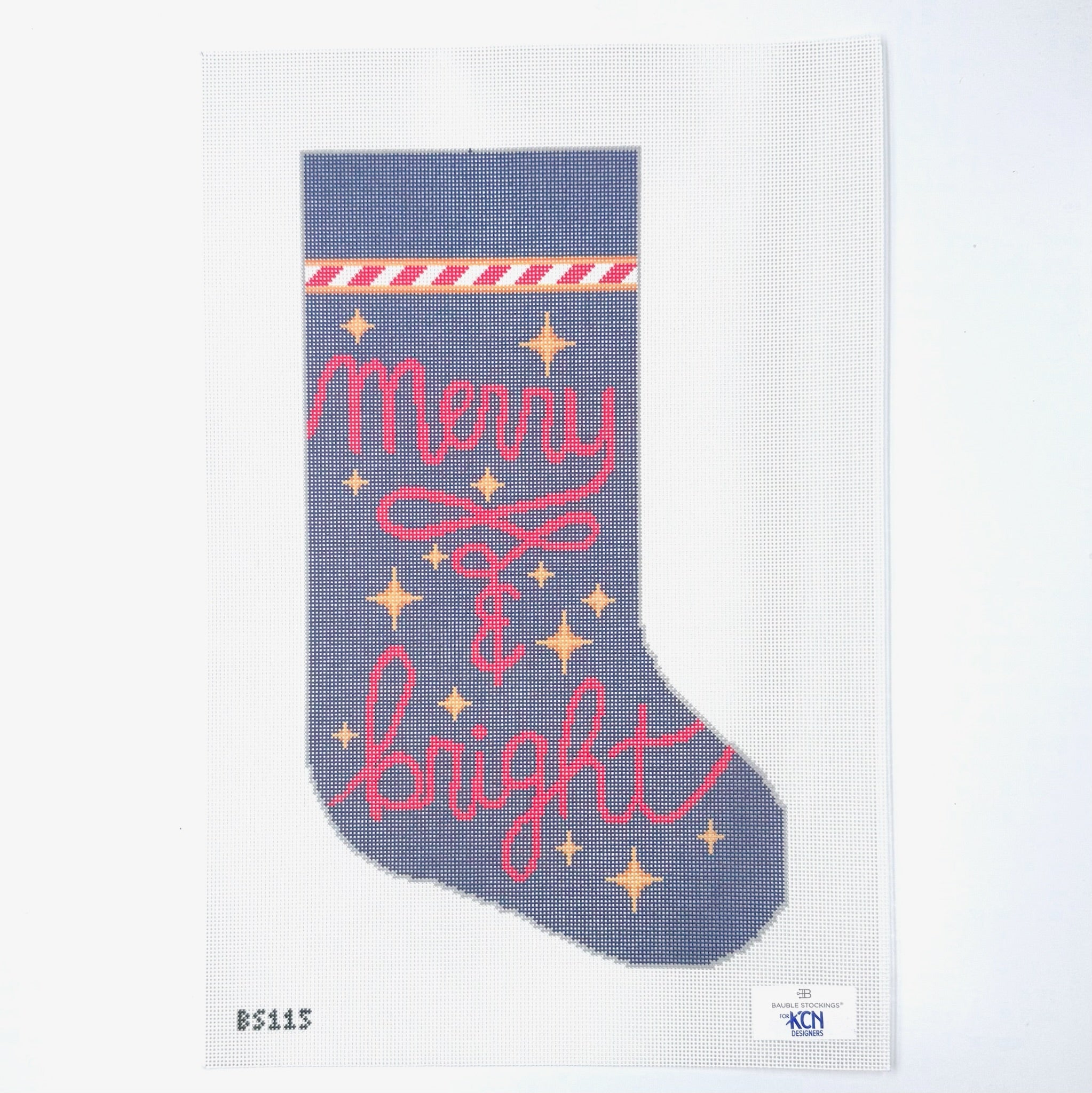 Merry and Bright Bauble Stocking - KC Needlepoint