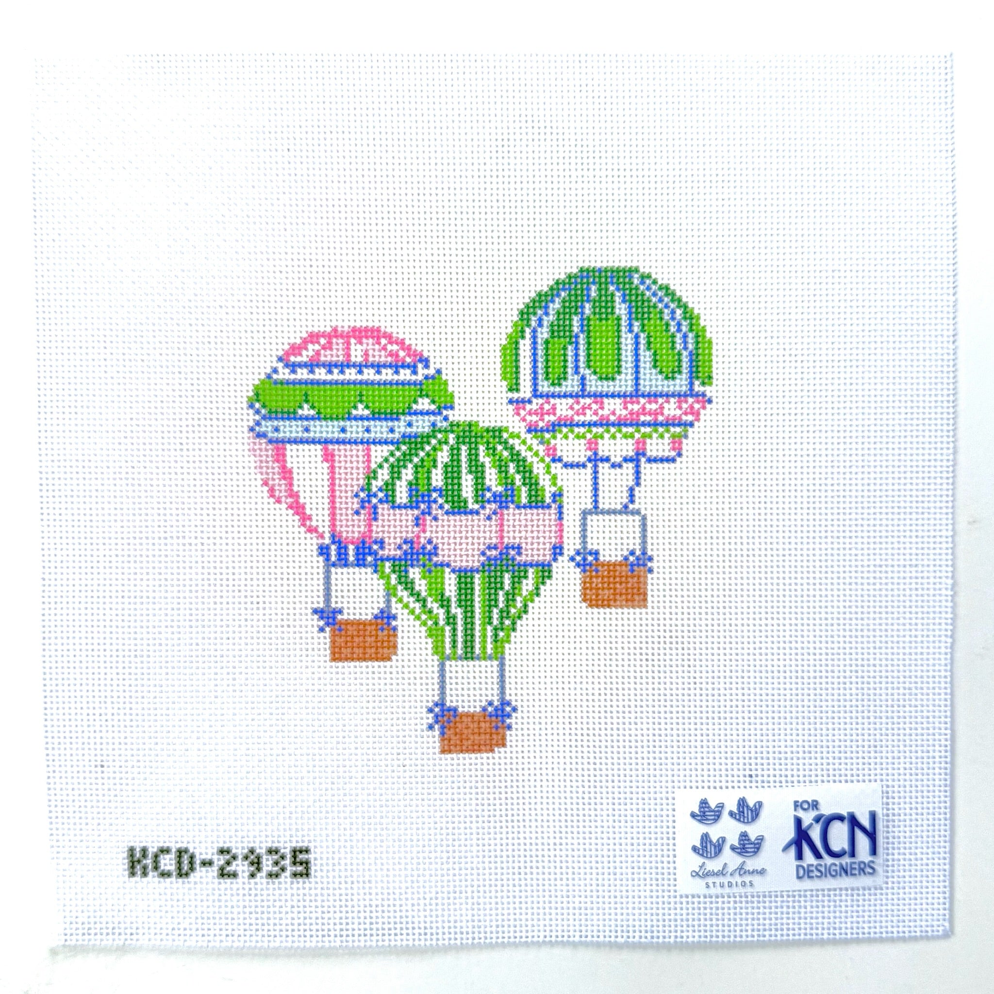 Hot Air Balloon Ornament Needlepoint Canvas - KC Needlepoint